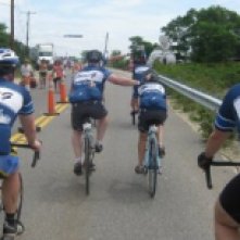 Part of Team Forza-G riding up to the Provincetown Inn finish (PMC 2009)