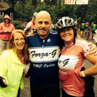 Forza-G teammates Gi, Peter, and Judy enjoying one of the rest stops during #PMC2014